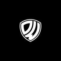 OW Initial Letter in Modern concept Monogram Shield Logo vector