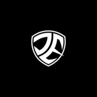 JE Initial Letter in Modern concept Monogram Shield Logo vector