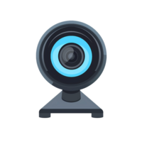 Ai generated webcam video surveillance icon, flat style, isolated on transparent background png