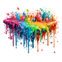 Ai generated colorful liquid dripping from a piece of paper png