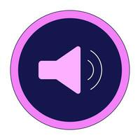 Push button audio 2D linear cartoon object. Adjust sound control volume isolated line vector element white background. Play media. Change button computer speaker color flat spot illustration