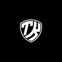 TK Initial Letter in Modern concept Monogram Shield Logo vector