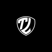 TL Initial Letter in Modern concept Monogram Shield Logo vector