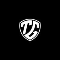 TG Initial Letter in Modern concept Monogram Shield Logo vector