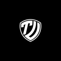 TU Initial Letter in Modern concept Monogram Shield Logo vector