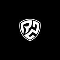 RZ Initial Letter in Modern concept Monogram Shield Logo vector
