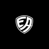 EA Initial Letter in Modern concept Monogram Shield Logo vector