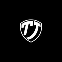 TT Initial Letter in Modern concept Monogram Shield Logo vector