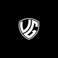 VG Initial Letter in Modern concept Monogram Shield Logo vector