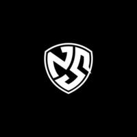 NS Initial Letter in Modern concept Monogram Shield Logo vector