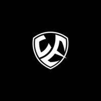 UE Initial Letter in Modern concept Monogram Shield Logo vector