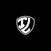 IL Initial Letter in Modern concept Monogram Shield Logo vector