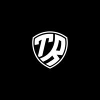 TR Initial Letter in Modern concept Monogram Shield Logo vector