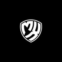 MX Initial Letter in Modern concept Monogram Shield Logo vector