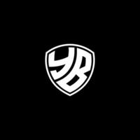 YB Initial Letter in Modern concept Monogram Shield Logo vector