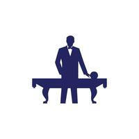 un logo de snooker mesa icono piscina mesa vector silueta billar mesa aislado diseño azul mesa
