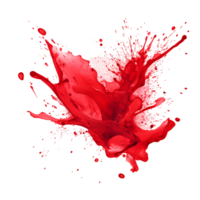 Ai generated red paint splash on transparent background png