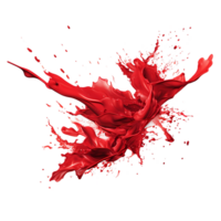 Ai generated red paint splash on transparent background png