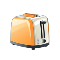 Ai generated toaster cartoon illustration, toaster icon, toaster transparent background png clip