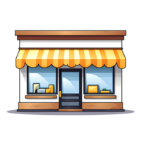 Ai generated business store front, cartoon png