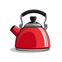 Ai generated kettle icon, cartoon style png illustration