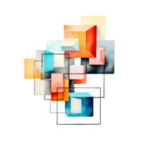 Ai generated abstract geometric shapes on transparent background png