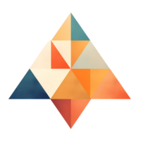 Ai generated orange and blue geometric shape with a transparent background png