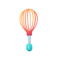 Ai generated whisk icon in cartoon style on transparent background png