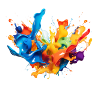 Ai generated colorful paint splash on transparent background png