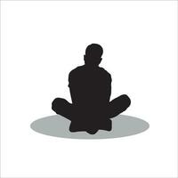 Men sitting silhouette vector