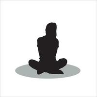 Women sitting silhouette vector