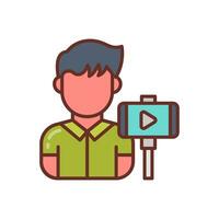 Vlogger icon in vector. Illustration vector