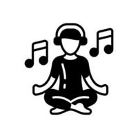 música meditación icono en vector. ilustración vector