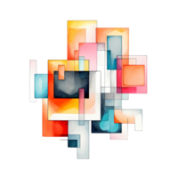 Ai generated abstract geometric shapes on transparent background png