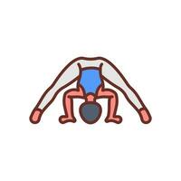 prasarita padottanasana icono en vector. ilustración vector