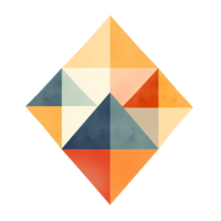 Ai generated orange and blue geometric shape with a transparent background png