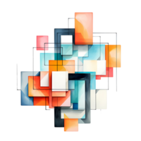 ai gegenereerd abstract meetkundig vormen Aan transparant achtergrond png