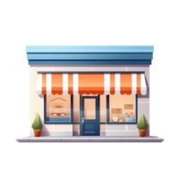 Ai generated business store front, cartoon png