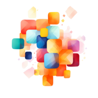 Ai generated abstract colorful squares on transparent background png