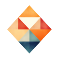 Ai generated orange and blue geometric shape with a transparent background png