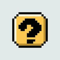 un píxel estilo icono de un pregunta marca vector