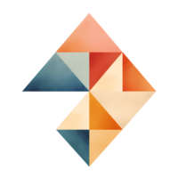 Ai generated orange and blue geometric shape with a transparent background png