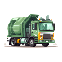 Ai generated garbage truck on transparent background png