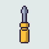 a screwdriver in pixel style on a white background vector