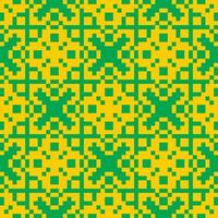a pixel pattern in yellow and green vector