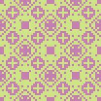 a pixelated pattern with squares and crosses on a green background vector
