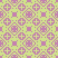 a pixelated pattern with squares and crosses on a green background vector