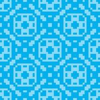 a pixel pattern with squares on a blue background vector