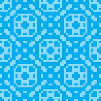 a pixel pattern with squares on a blue background vector