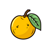 Ai generated lemon with a leaf on it, isolated on a transparent background png